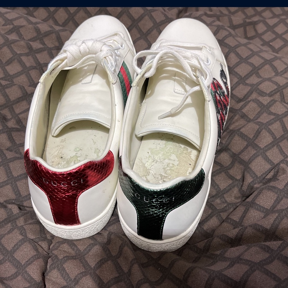 Gucci Men's Ace embroidered "snake" | white |sneaker size 9 - Picture 2 of 12